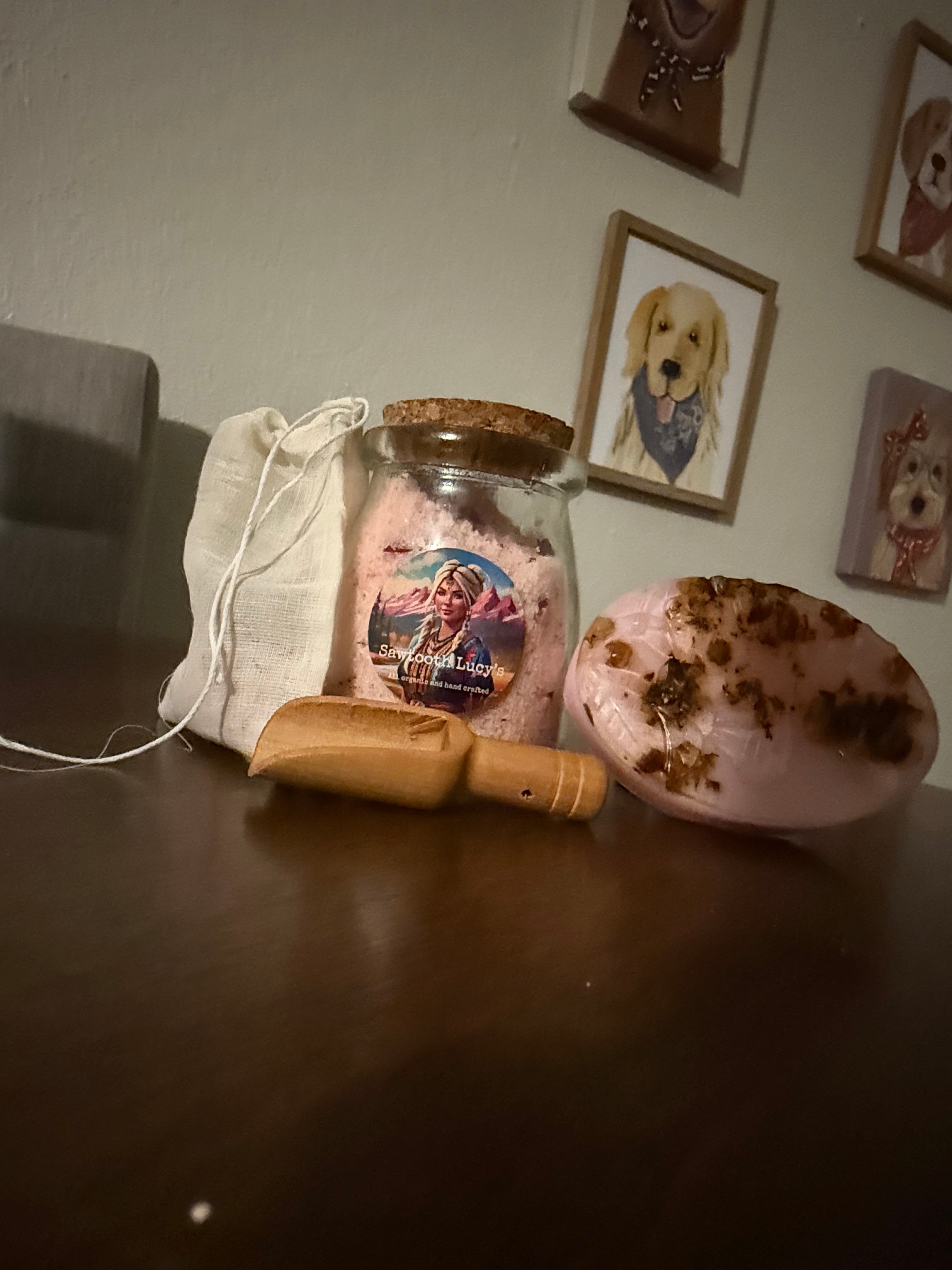 Rose Soap and Bath Salts Set